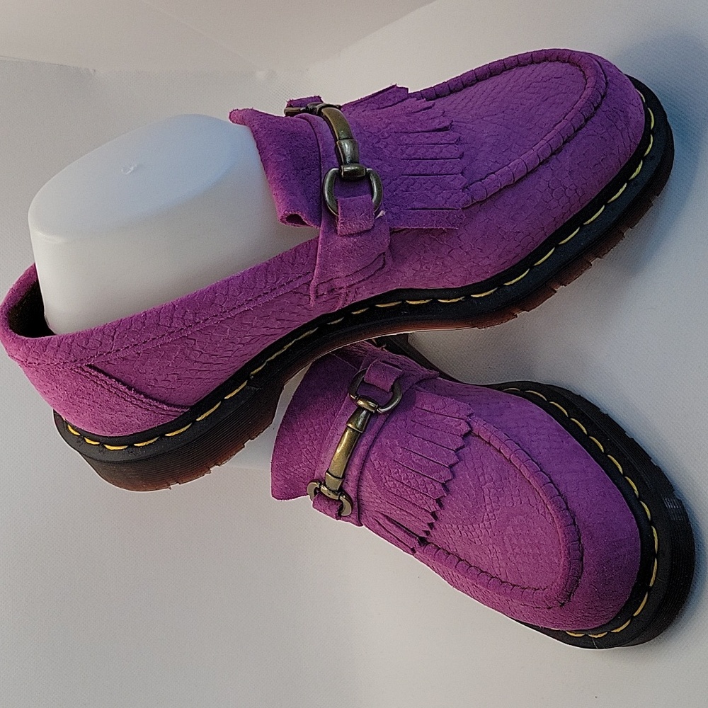 Dr. Martens Magenta Loafers with Fringe Ladies 9
